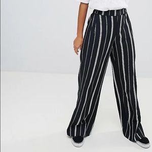 Striped Bershka Wide Leg Pants